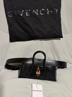 Givenchy Mini Antigona Lock Bag Black Box Leather NWT with Strap